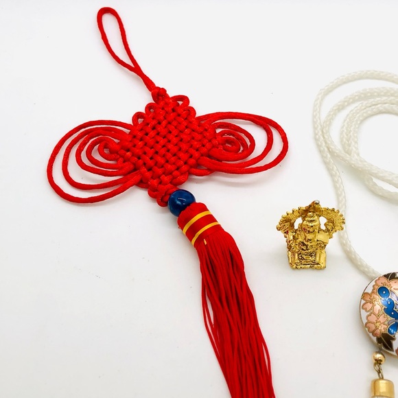 Vintage Asian Tassel / Cloisonné Necklace Lot - Picture 5 of 9